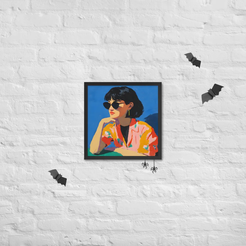 Sunglass Reverie 
 Poster with Black Frame | 16″x 16″