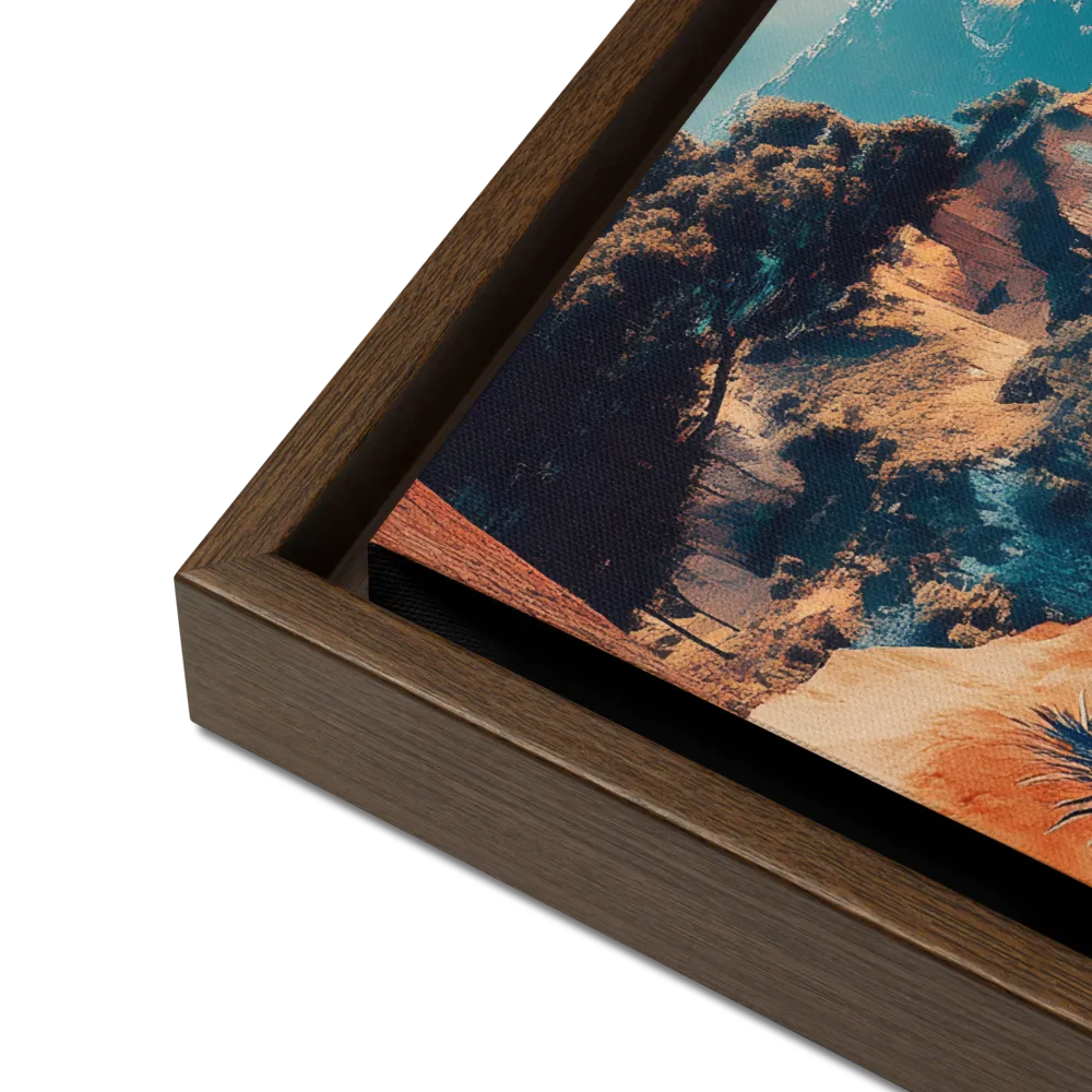 Elysian Waterscape | Canvas with Brown Frame | 12″×16″