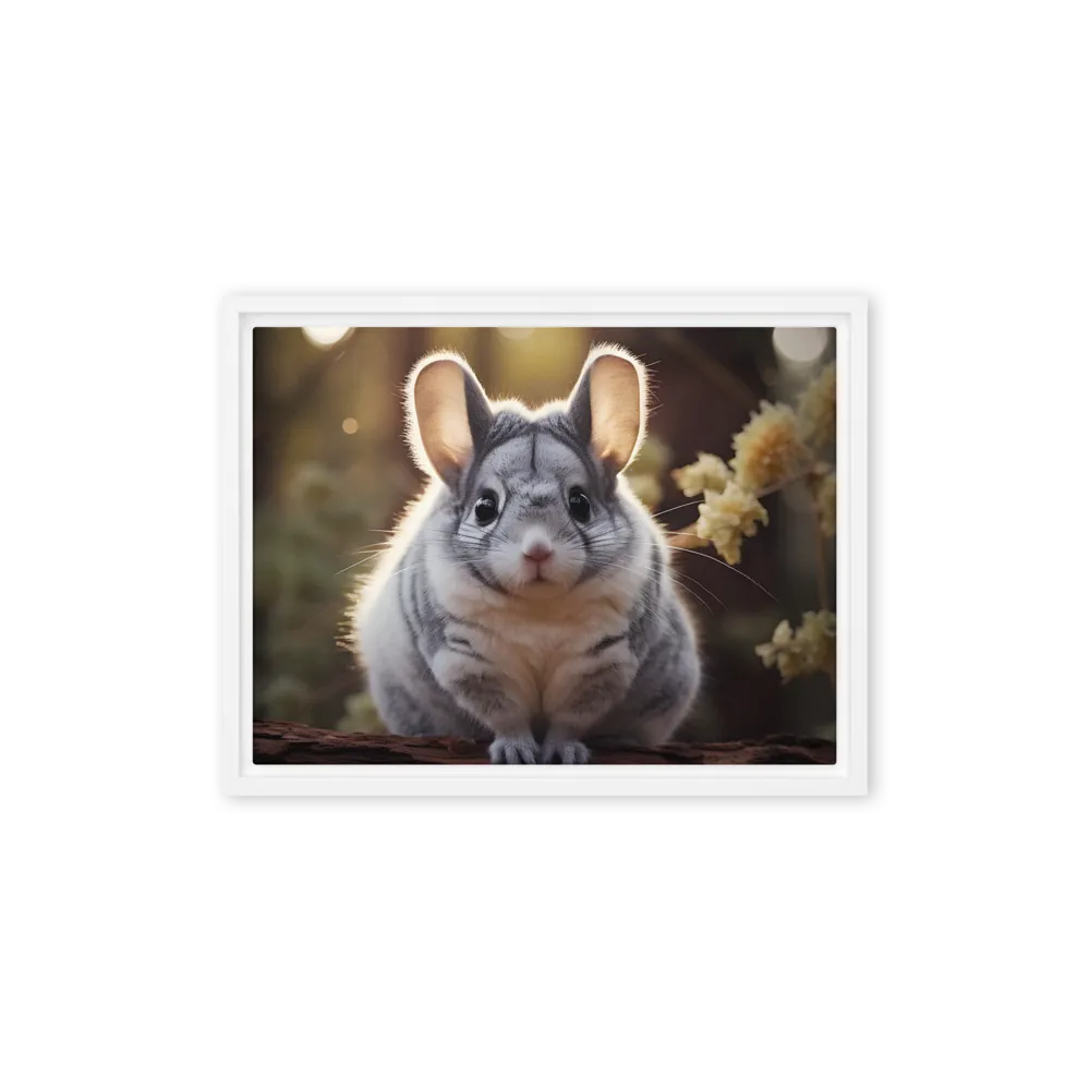 Curious Chinchilla in the Forest | Canvas with White Frame | 12″×16″