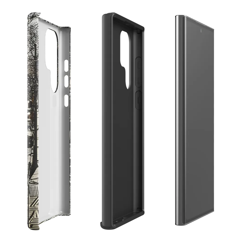 Urban Solitude: A Geometric Journey | Phone Case |  S22 Ultra | Tough Case | Matte
