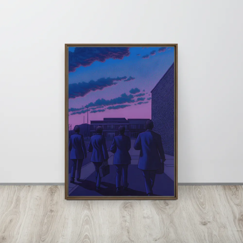 The Twilight Stroll | Canvas with Brown Frame | 20″×28″