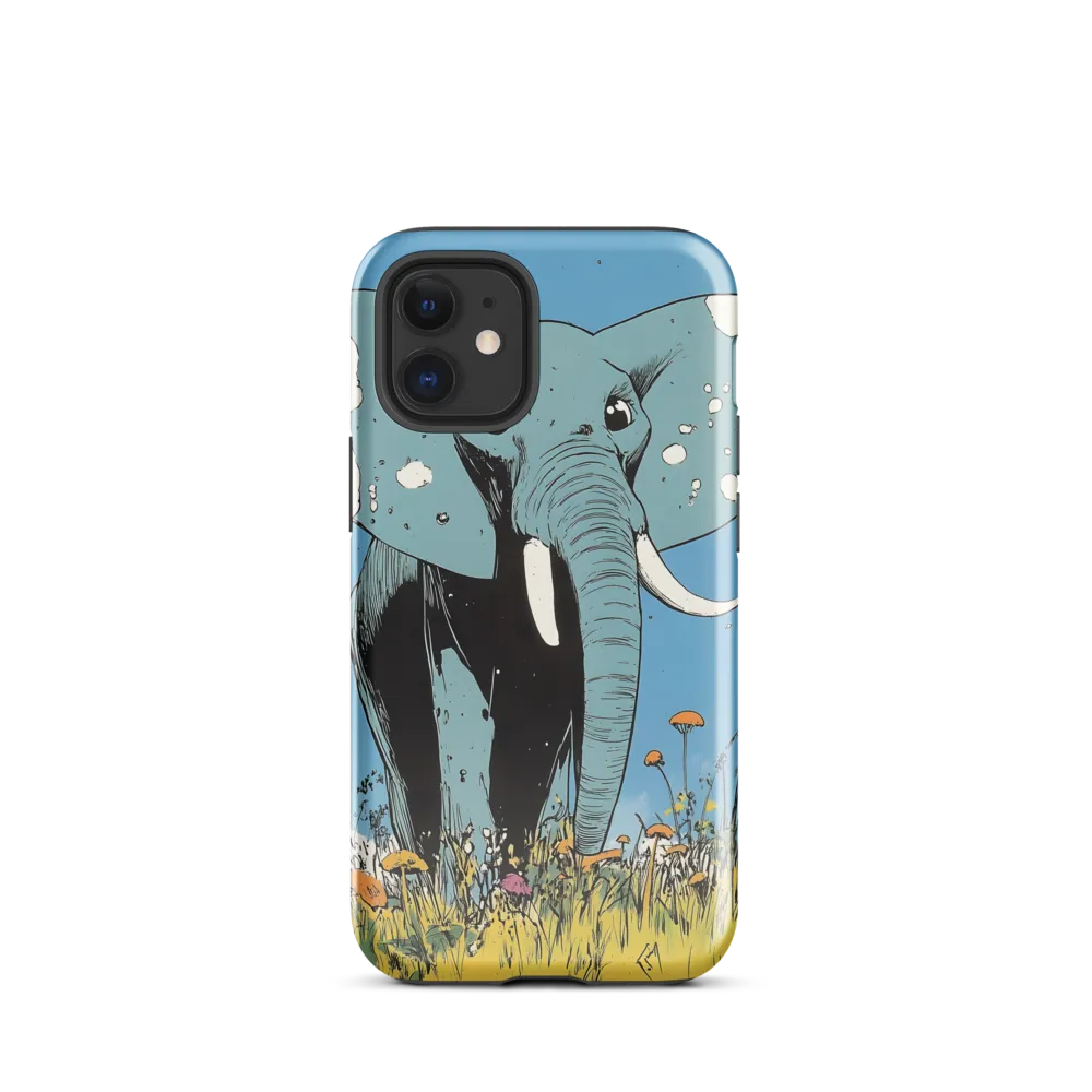 Whimsical Blue Elephant in Bloom