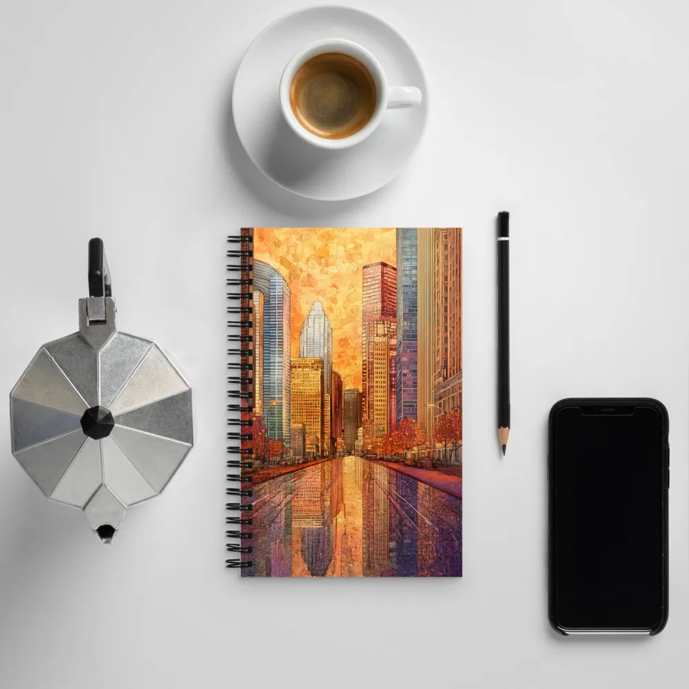 Reflections of a Vibrant City | Spiral Notebook