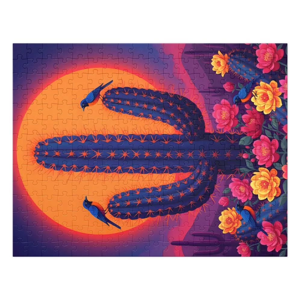 Neon Desert Bloom 
 Jigsaw Puzzle in Tin Box