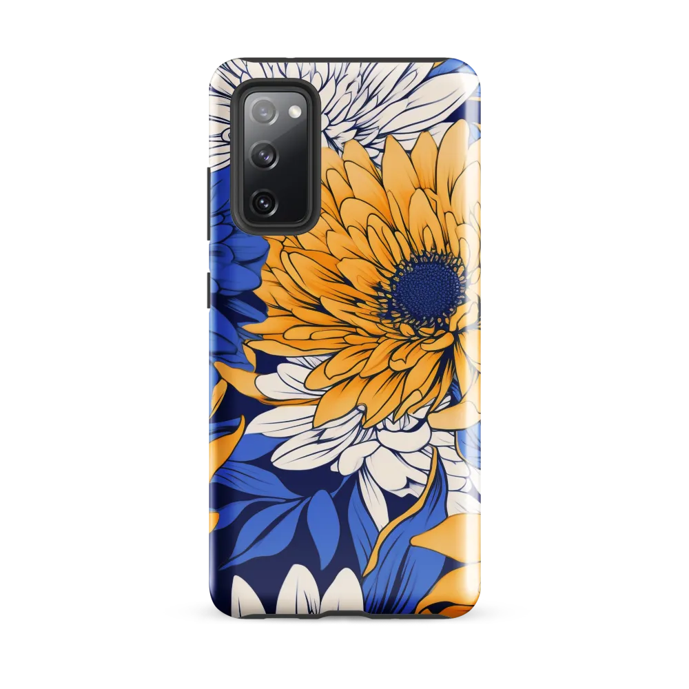 Floral Harmony in Blue and Yellow