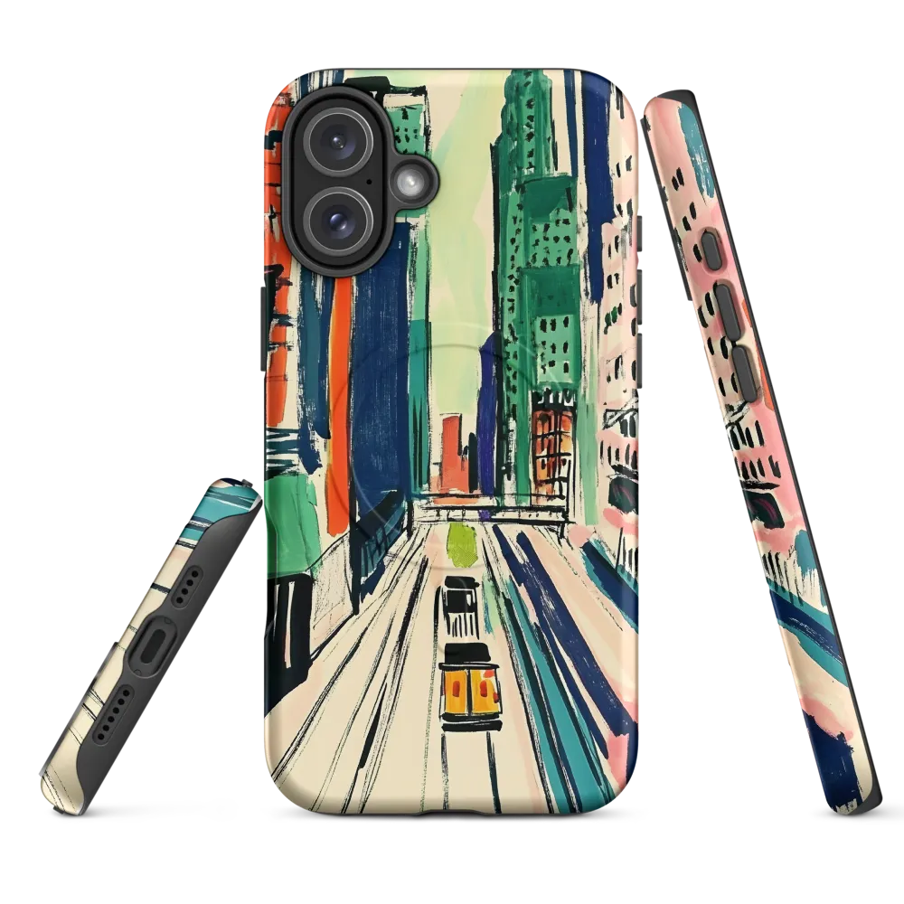 Urban Vibrance: A City in Motion | Phone Case |  16 Plus | MagSafe® Tough Case | Matte