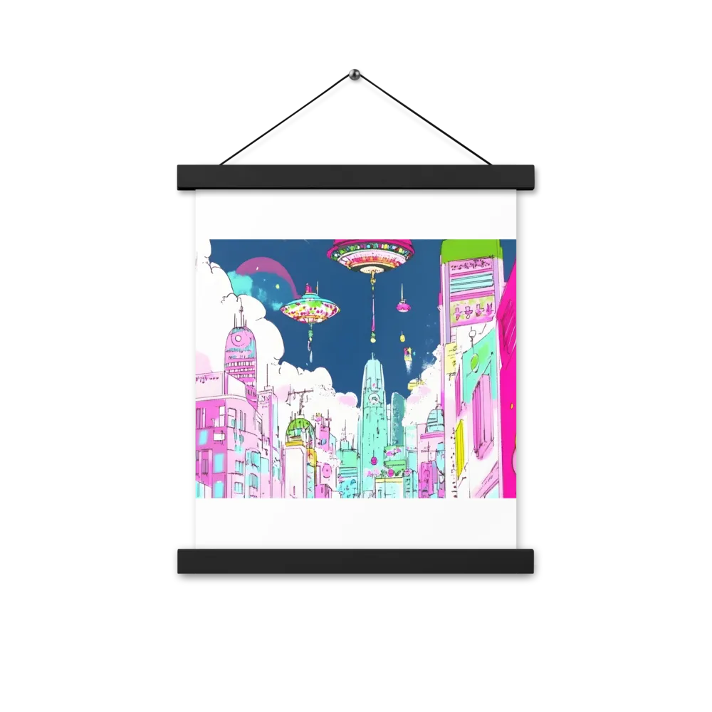 Futuristic Cityscape with Floating Structures | Art Print