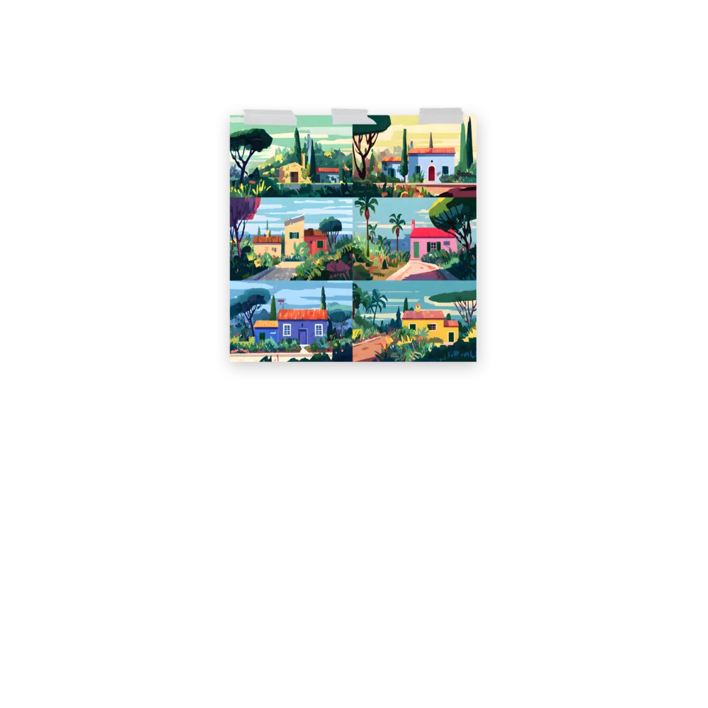 Sunlit Villa Collage 
 Poster | 18″x 18″