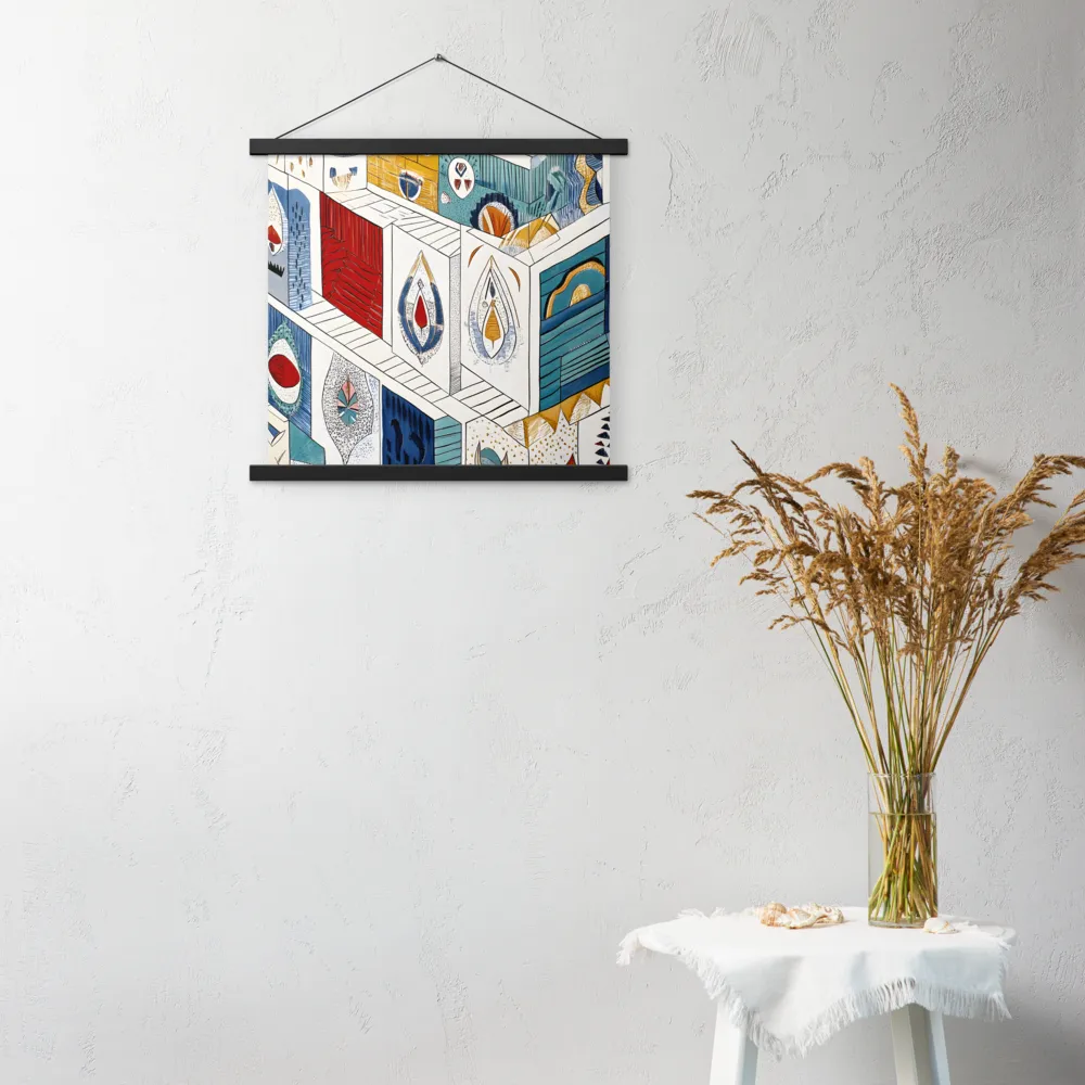 Symphony of Geometric Harmony | Poster With Black Wood Hanger | 18″×18″