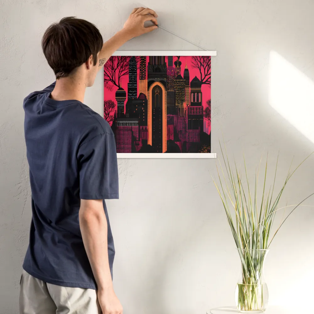 Urban Reverie | Poster With White Wood Hanger | 18″×18″