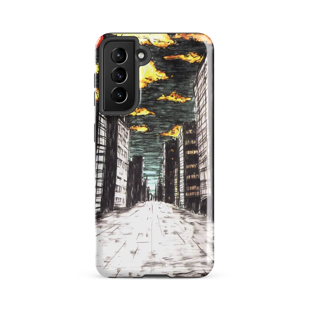 Eclipsed Cityscape | Phone Case |  S21 FE | Tough Case | Glossy