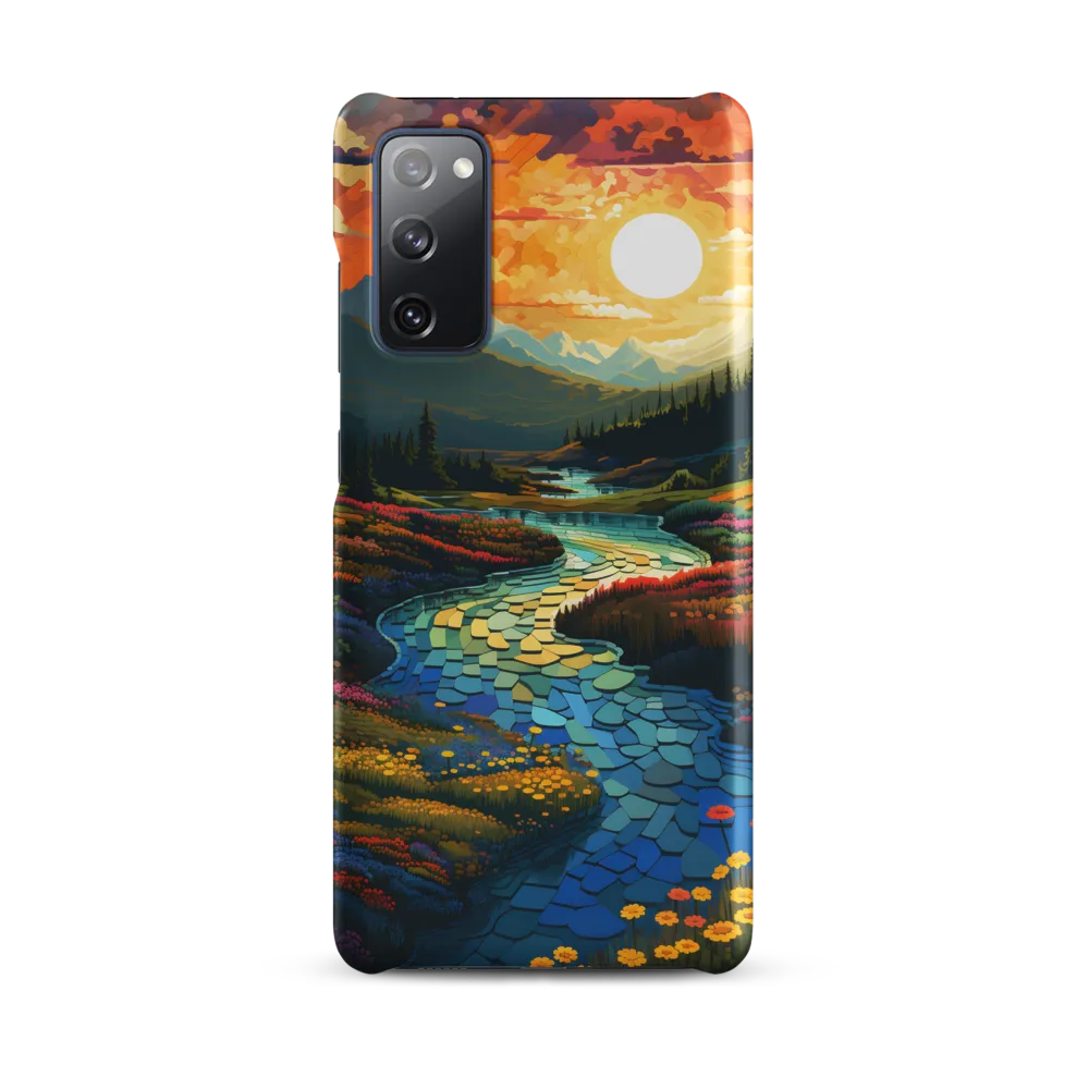 Serenity in Sunset: A Winding River's Embrace