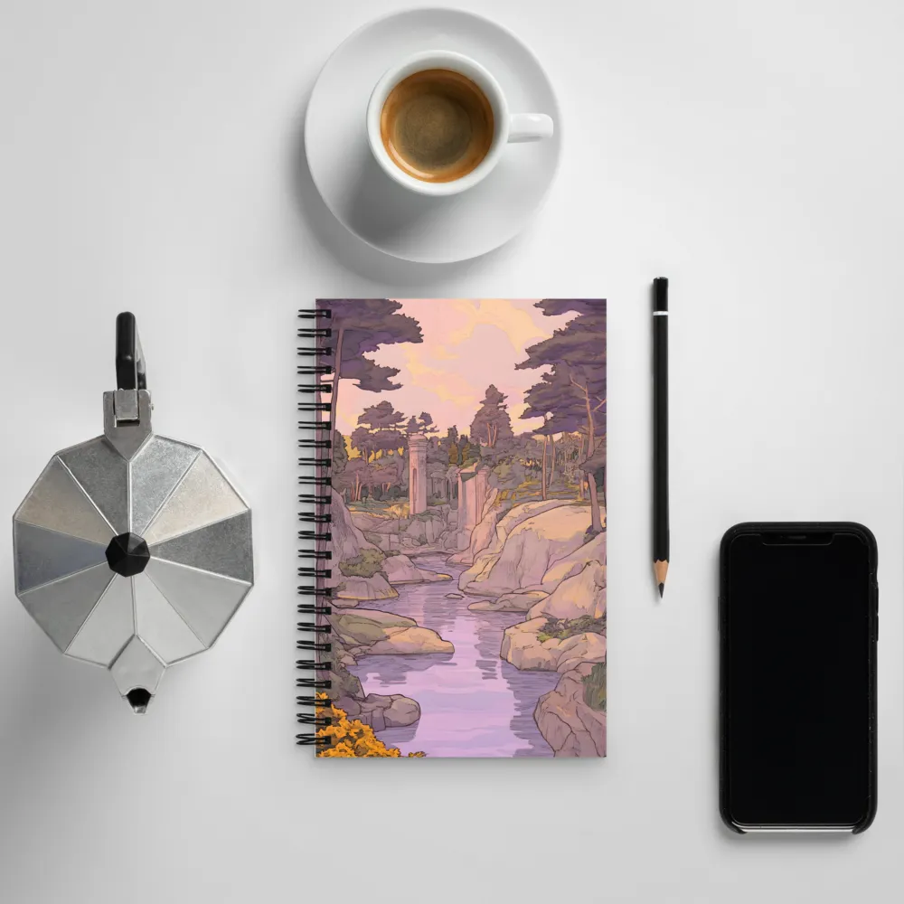 Tranquil Reverie: A Serene Landscape | Spiral Notebook