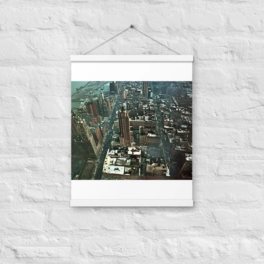 Aerial Symphony of Urban Life | Poster With White Wood Hanger | 16″×20″