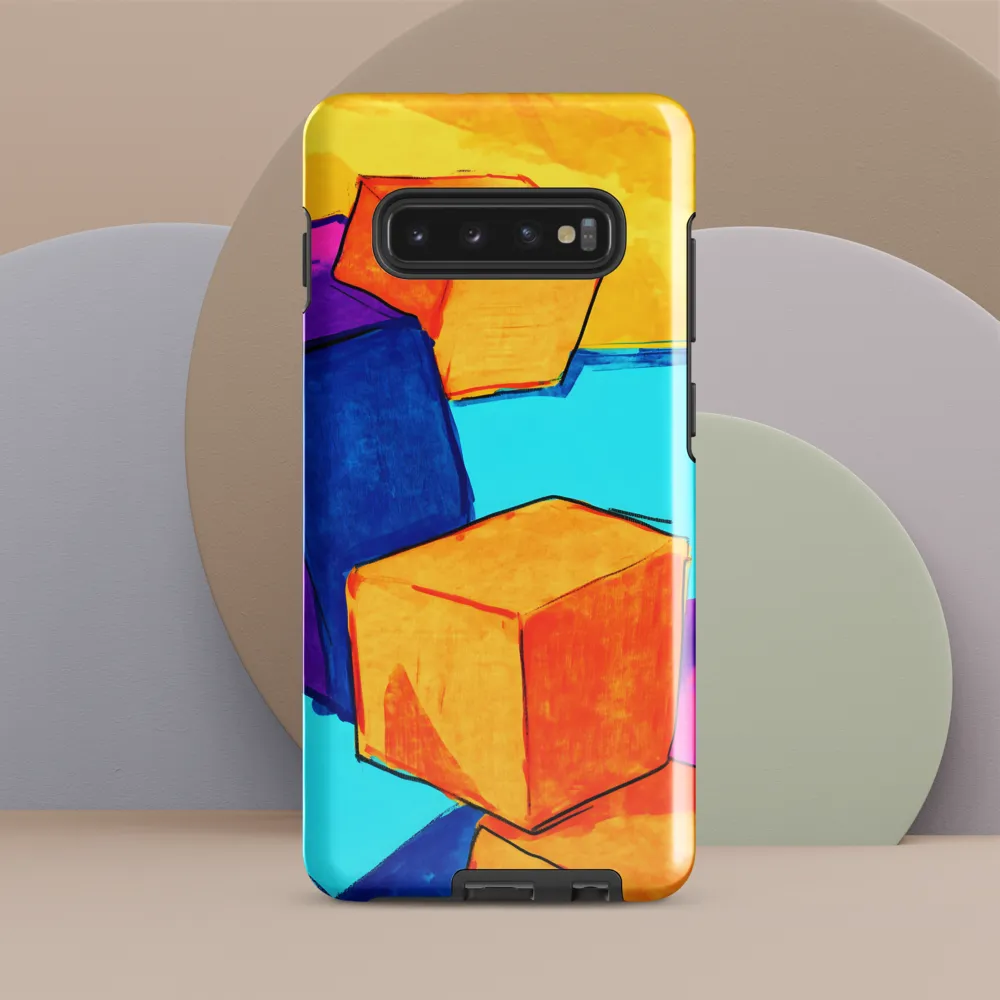 Playful Cubes in Vibrant Harmony | Phone Case |  S10 Plus | Tough Case | Glossy