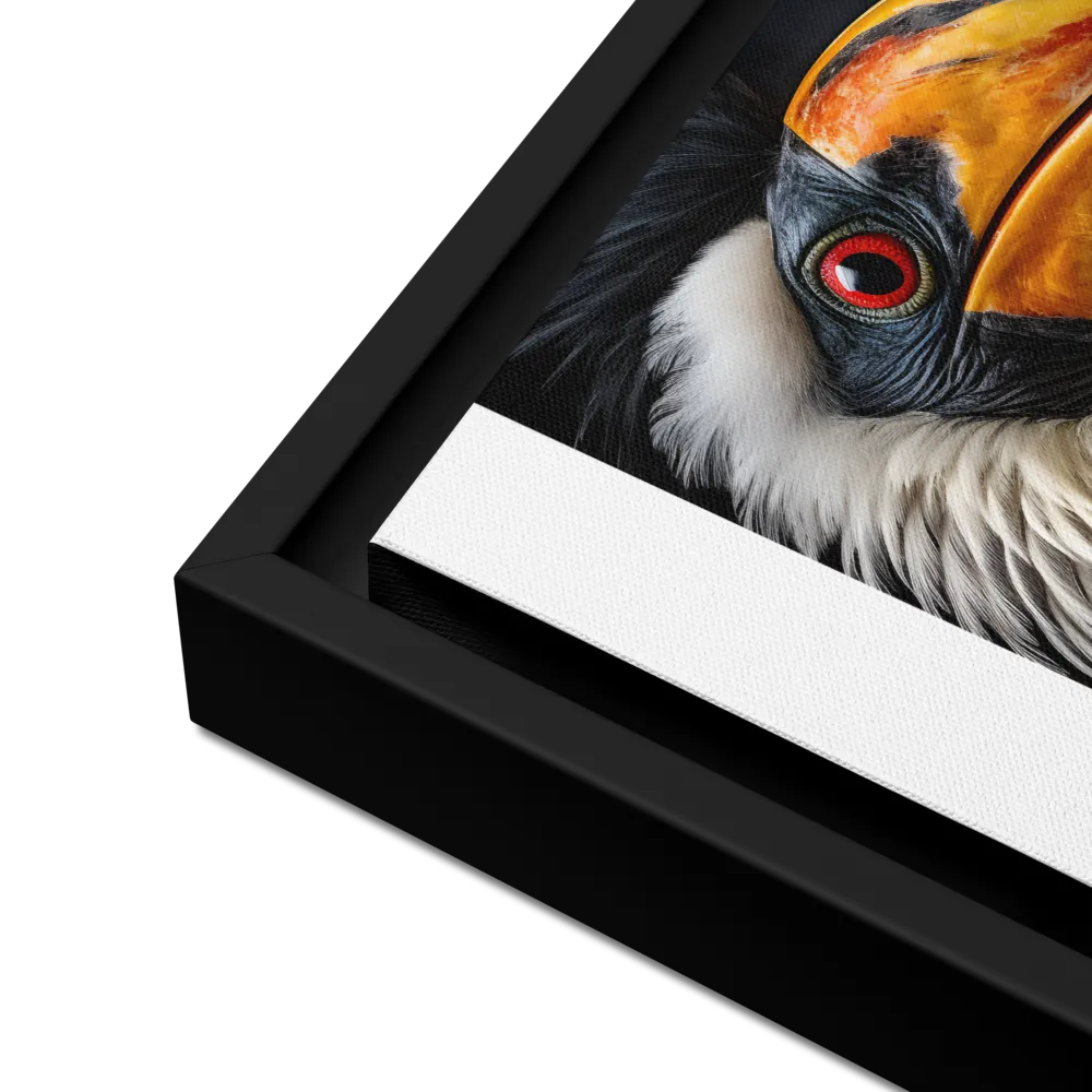 Majestic Hornbill Portrait | Canvas with Black Frame | 12″×16″