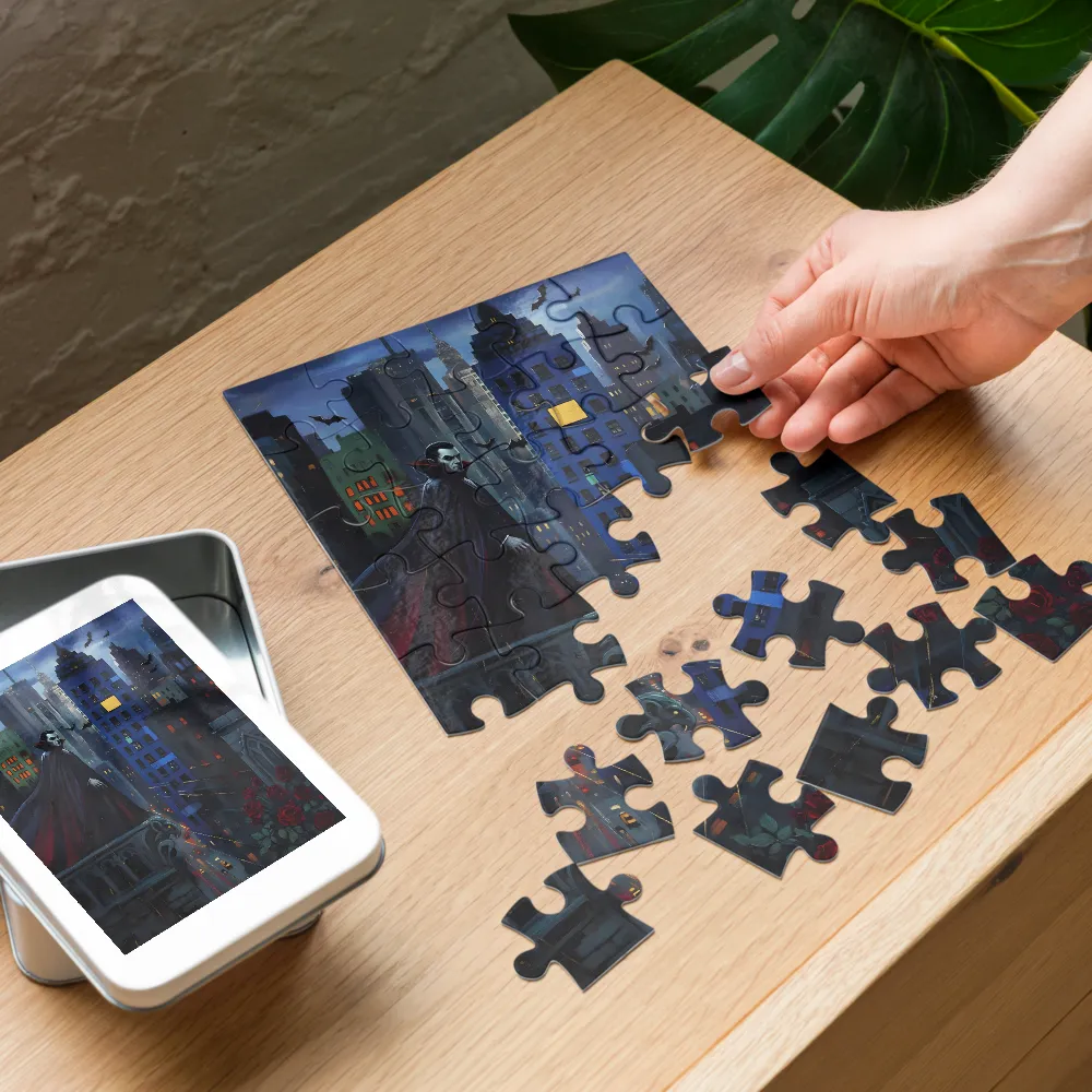 Rooftop Vampire 
 Jigsaw Puzzle in Tin Box