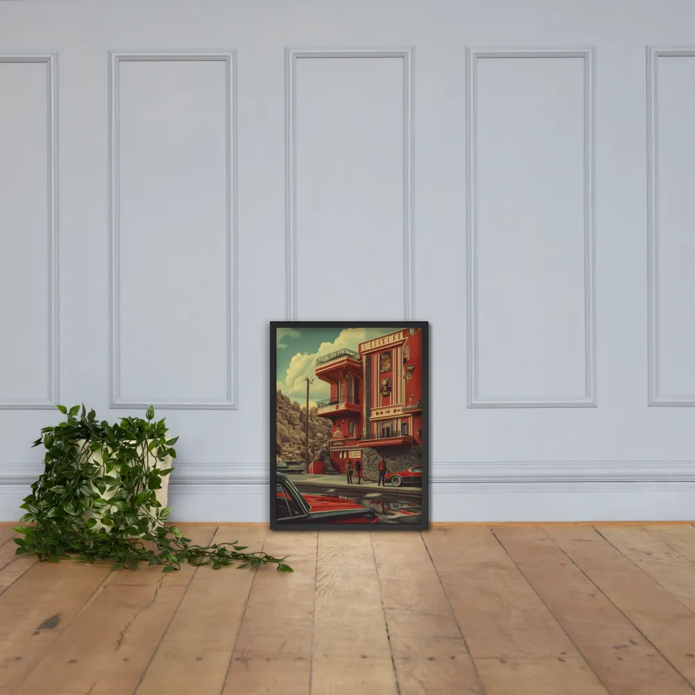 Retro Urban Dreamscape | Poster with Black Frame | 18″×24″