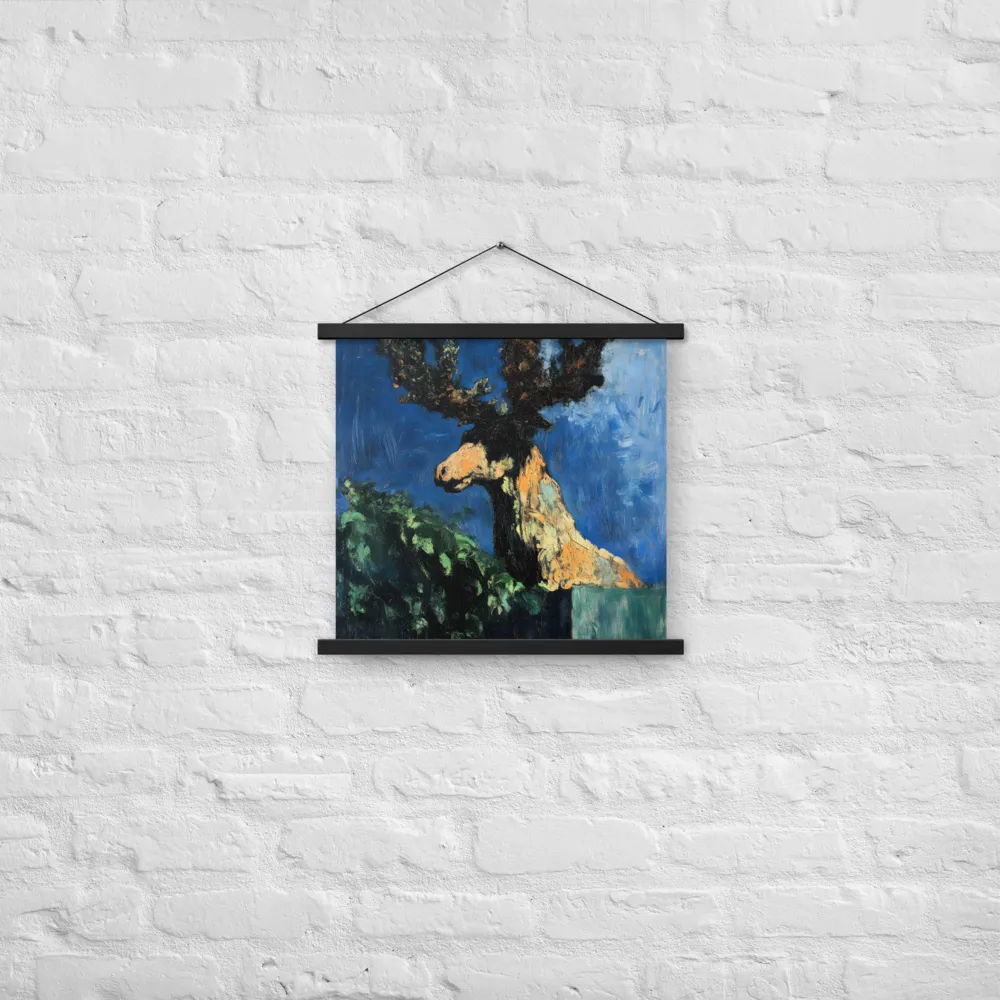 The Majestic Deer in Nature | Poster With Black Wood Hanger | 18″×18″