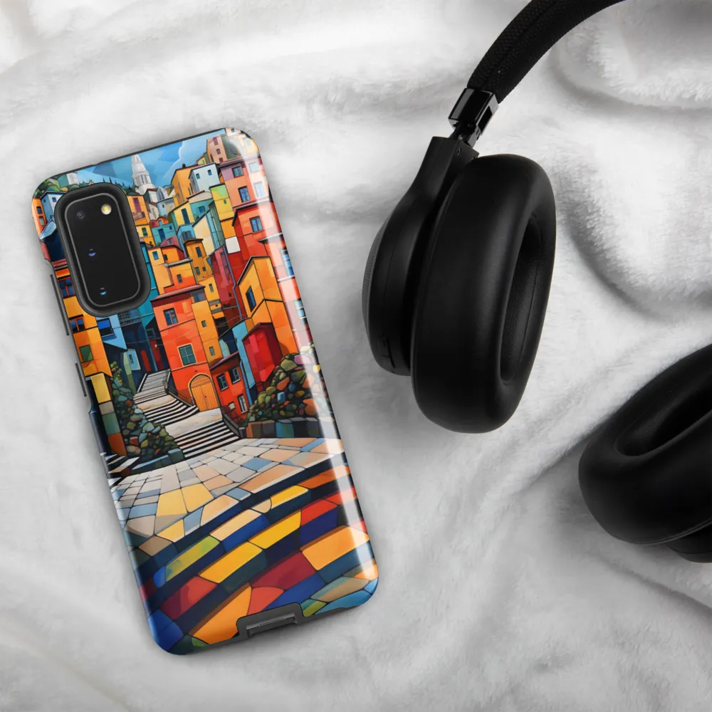 Vibrant Village: A Cubist Journey