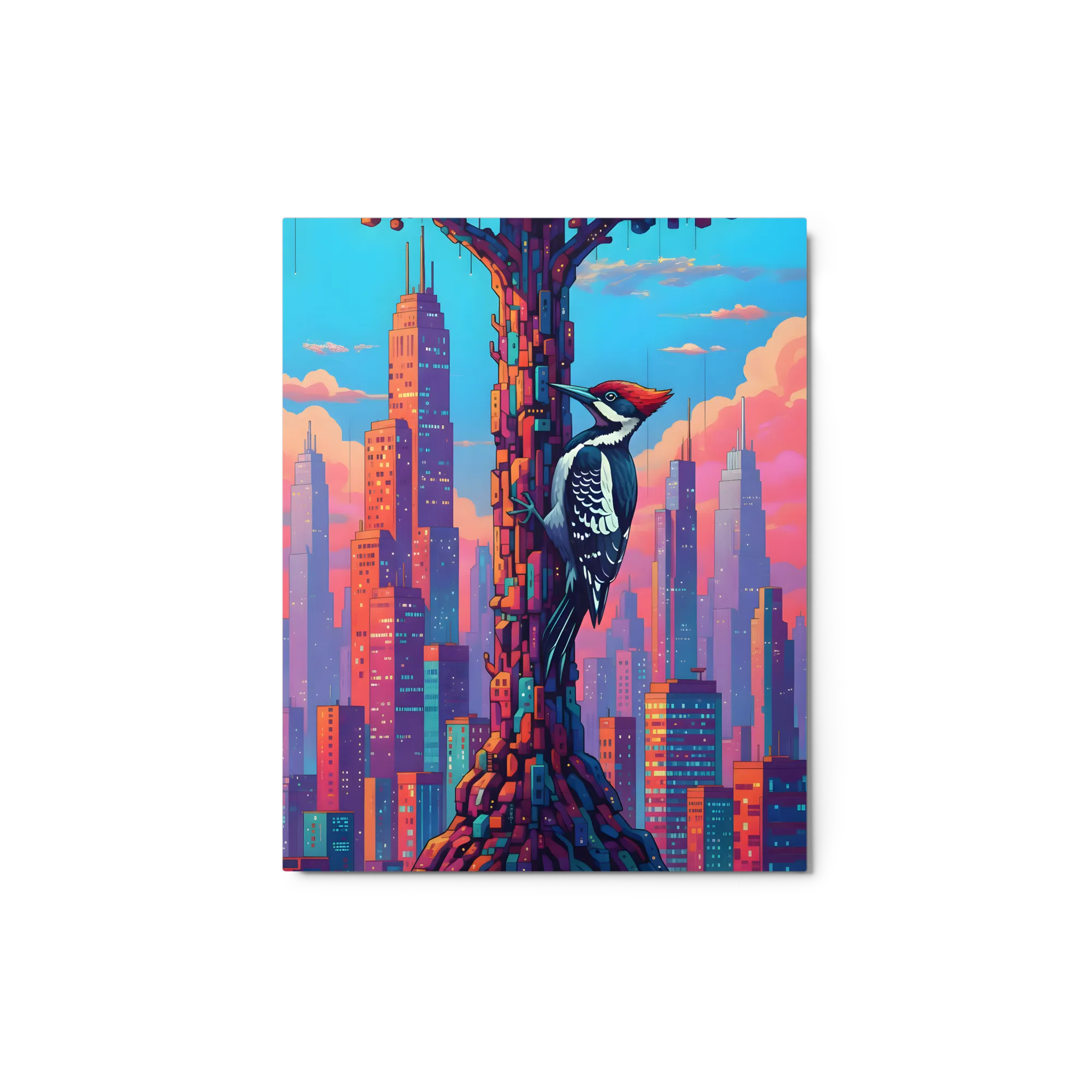 Urban Woodpecker 
 Metal Print | 8″x 10″