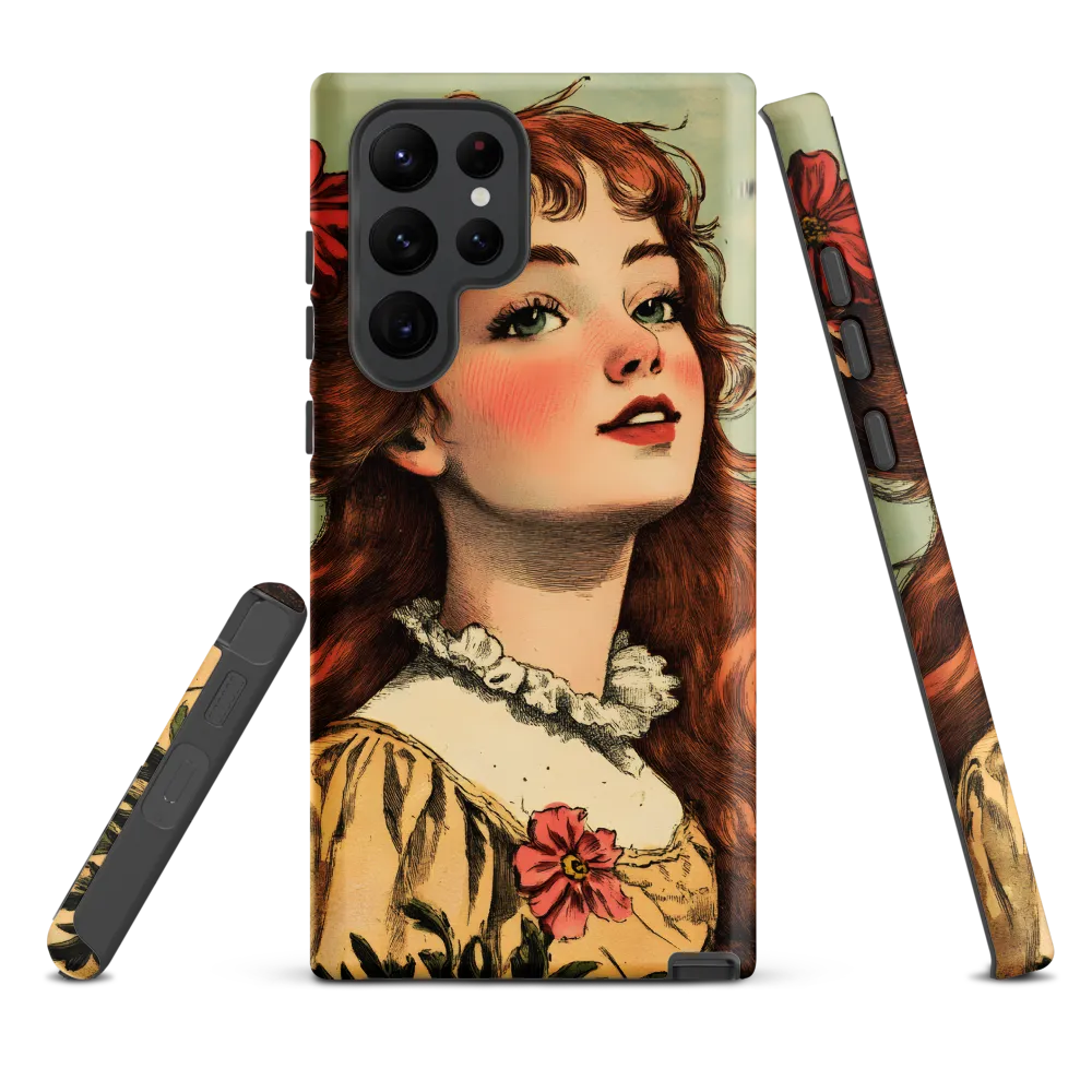 Whimsical Portrait of a Flower-Adorned Girl