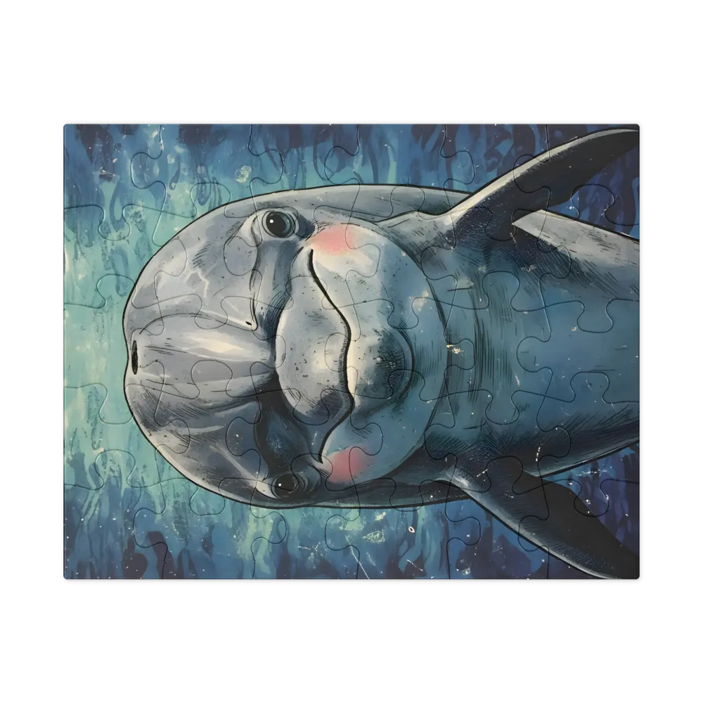 Blushing Dolphin 
 Jigsaw Puzzle in Tin Box