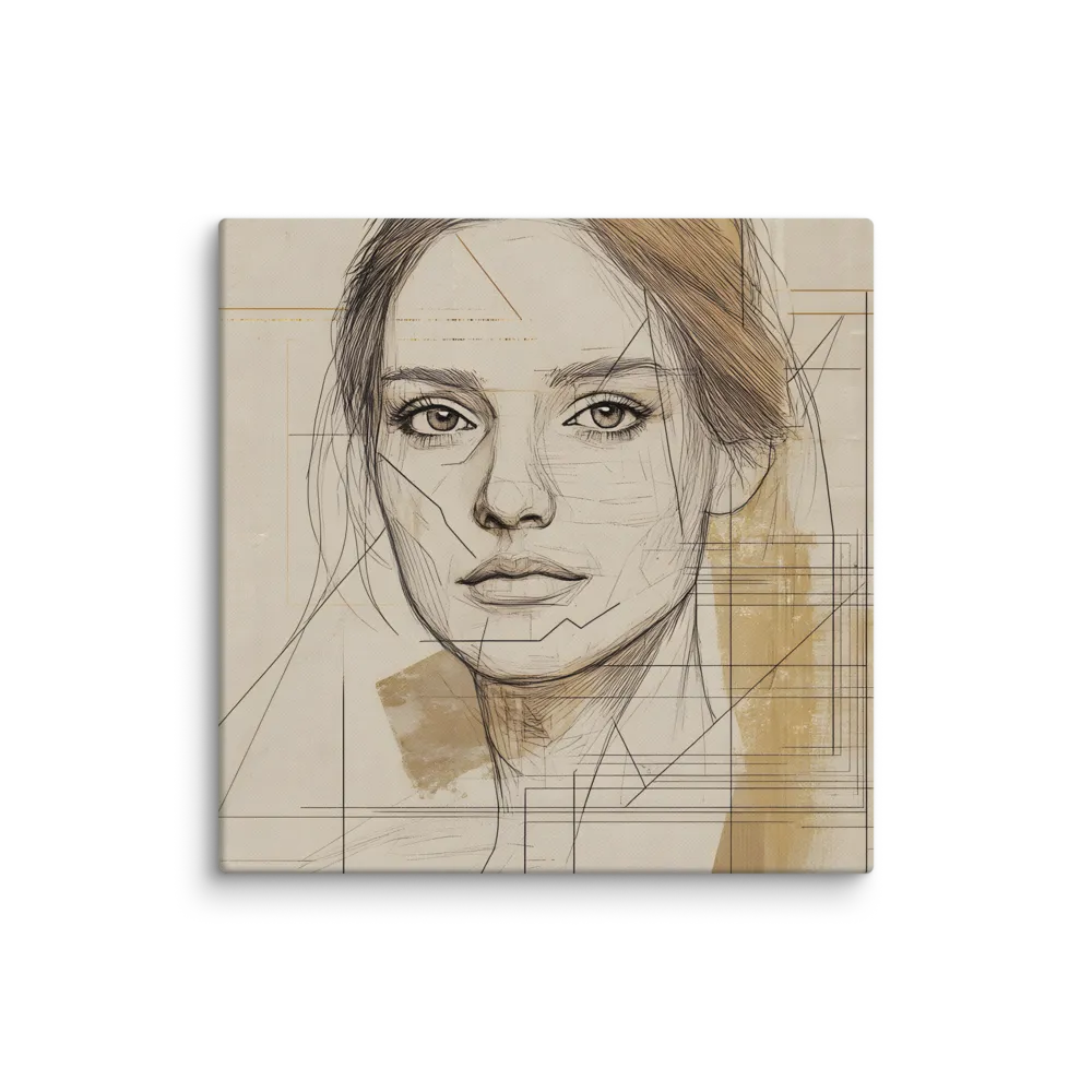 Geometric Elegance: A Modern Portrait | Canvas | 24″×24″