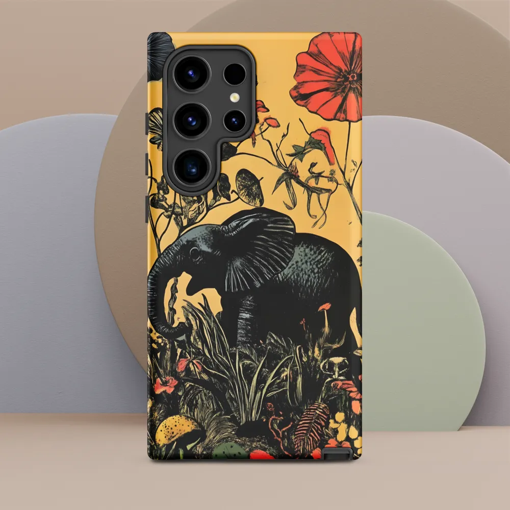 Floral Majesty: The Elephant's Sanctuary | Phone Case |  S24 Ultra | Tough Case | Matte