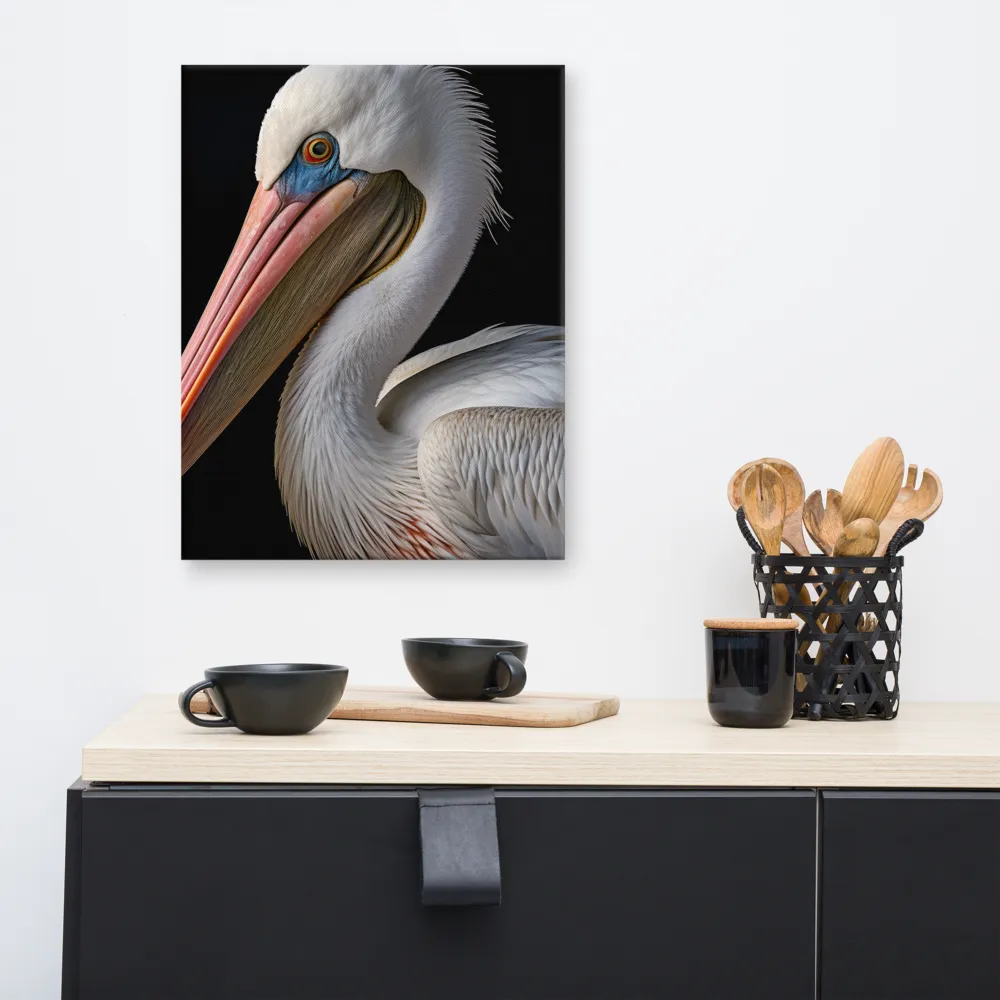 Elegance in White: The Pelican | Canvas | 16″×20″