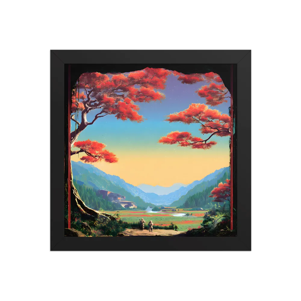 Crimson Pine Valley 
 Poster with Black Frame | 10″x 10″