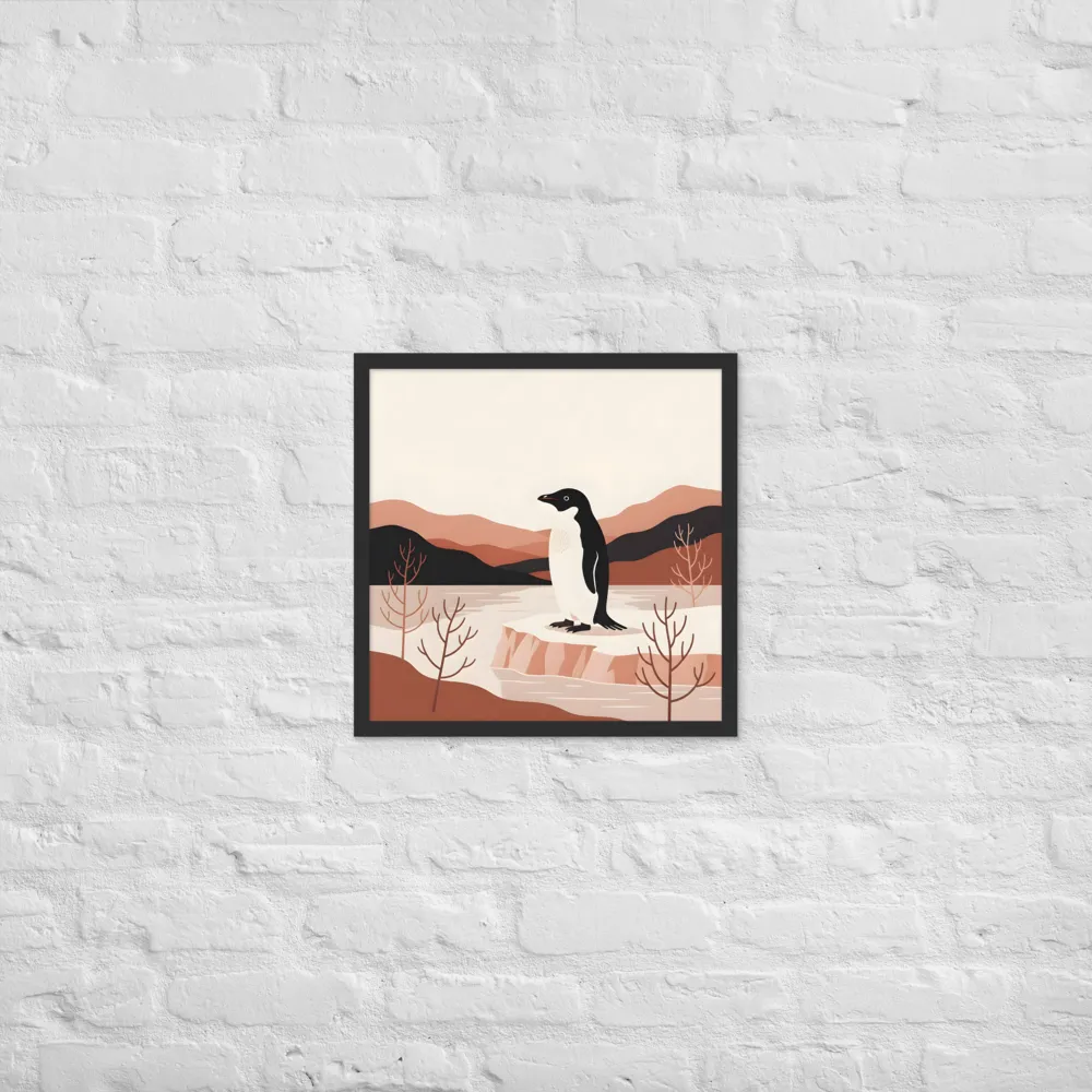 Penguin on Ice Floe 
 Poster with Black Frame | 18″x 18″