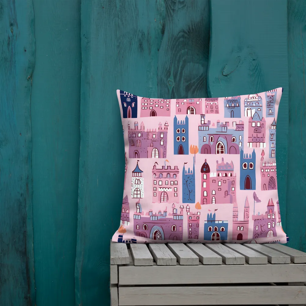 Whimsical Castles: A Playful Tapestry | Pillow & Pillow Case | Multiple Sizes