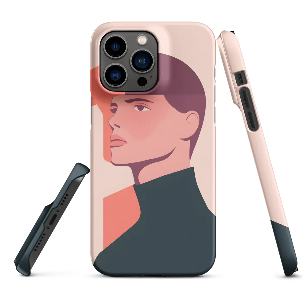 Contemplative Portrait in Minimalism | Phone Case |  14 Pro Max | Snap Case | Matte