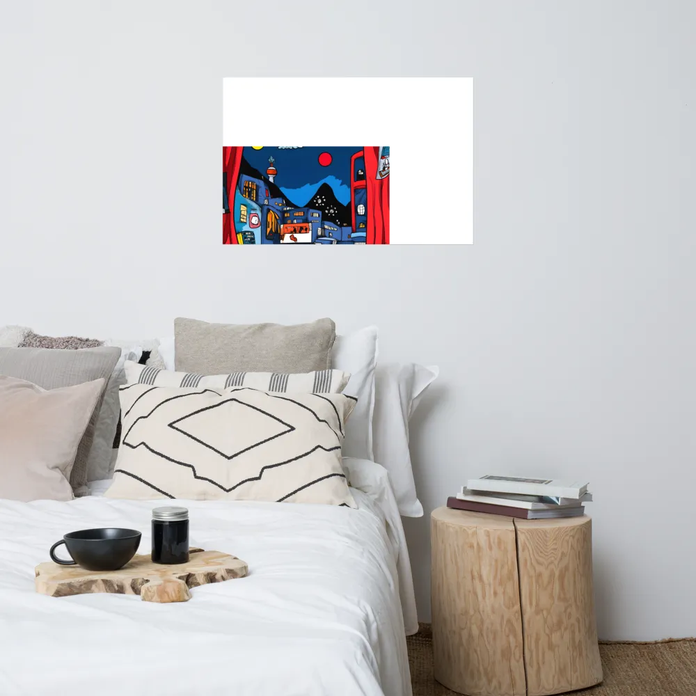Whimsical Cityscape at Night | Poster | 24″×36″