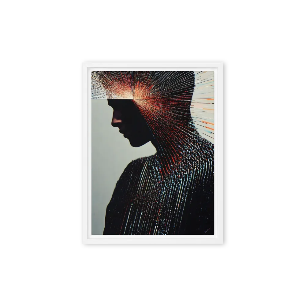 Radiant Reflection: An Abstract Journey of Thought | Canvas with White Frame | 9″×12″