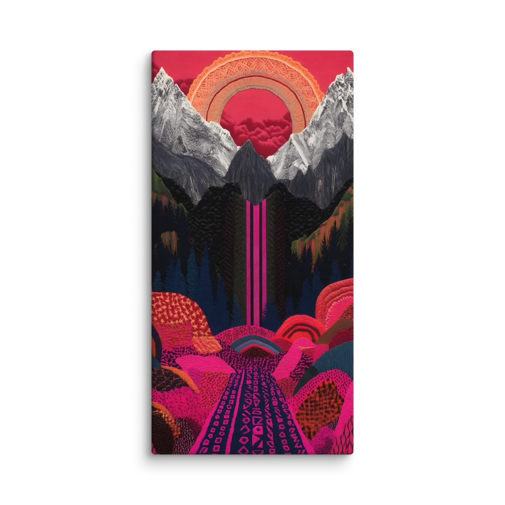 Ethereal Cascade: A Surreal Landscape | Canvas | 30″×60″