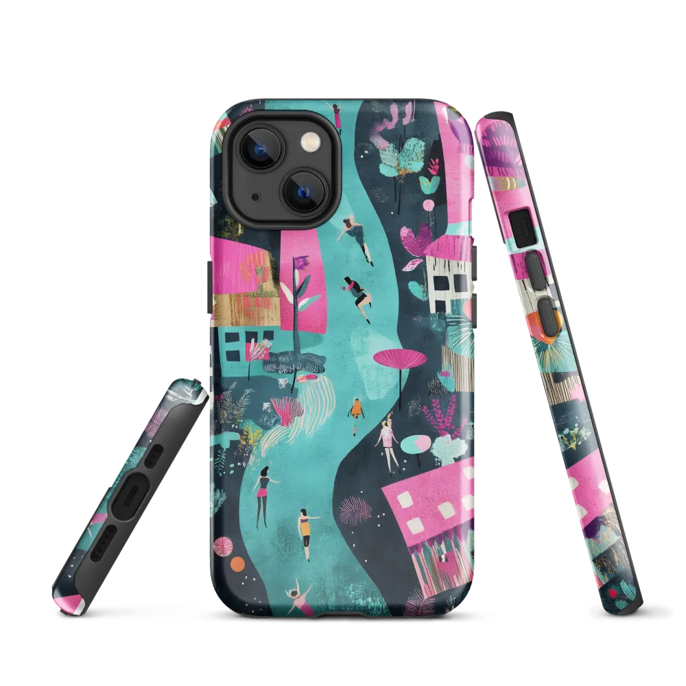 Whimsical Journey Through a Vibrant Landscape | Phone Case |  13 | Tough Case | Glossy