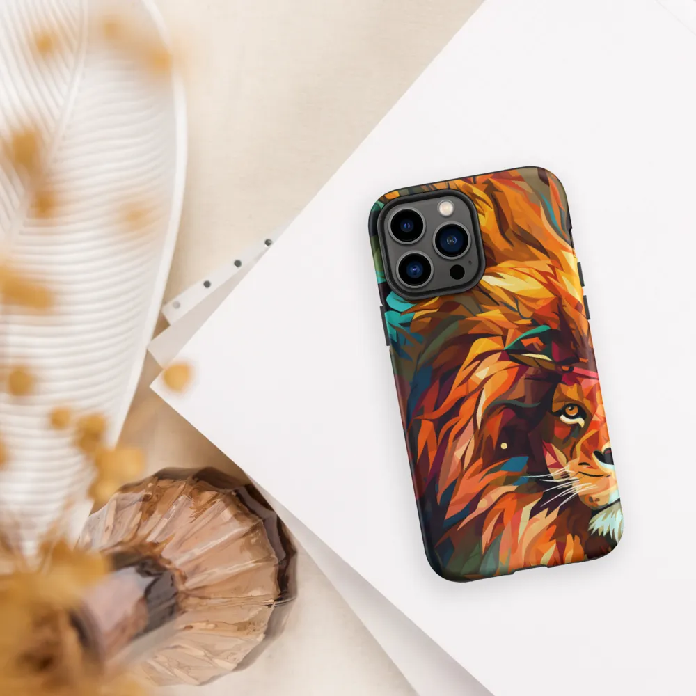 Majestic Gaze: The Polygonal Lion