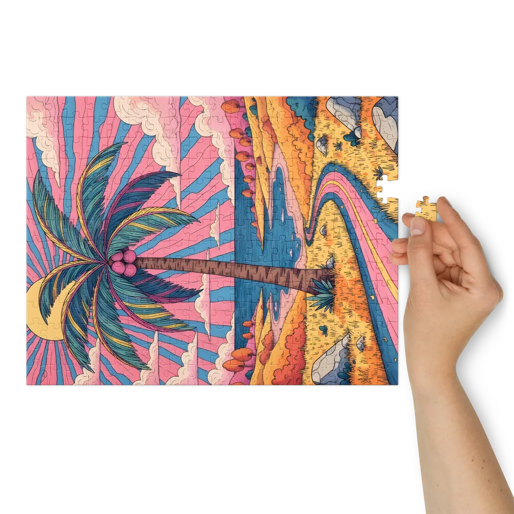 Sunburst Palm 
 Jigsaw Puzzle in Tin Box