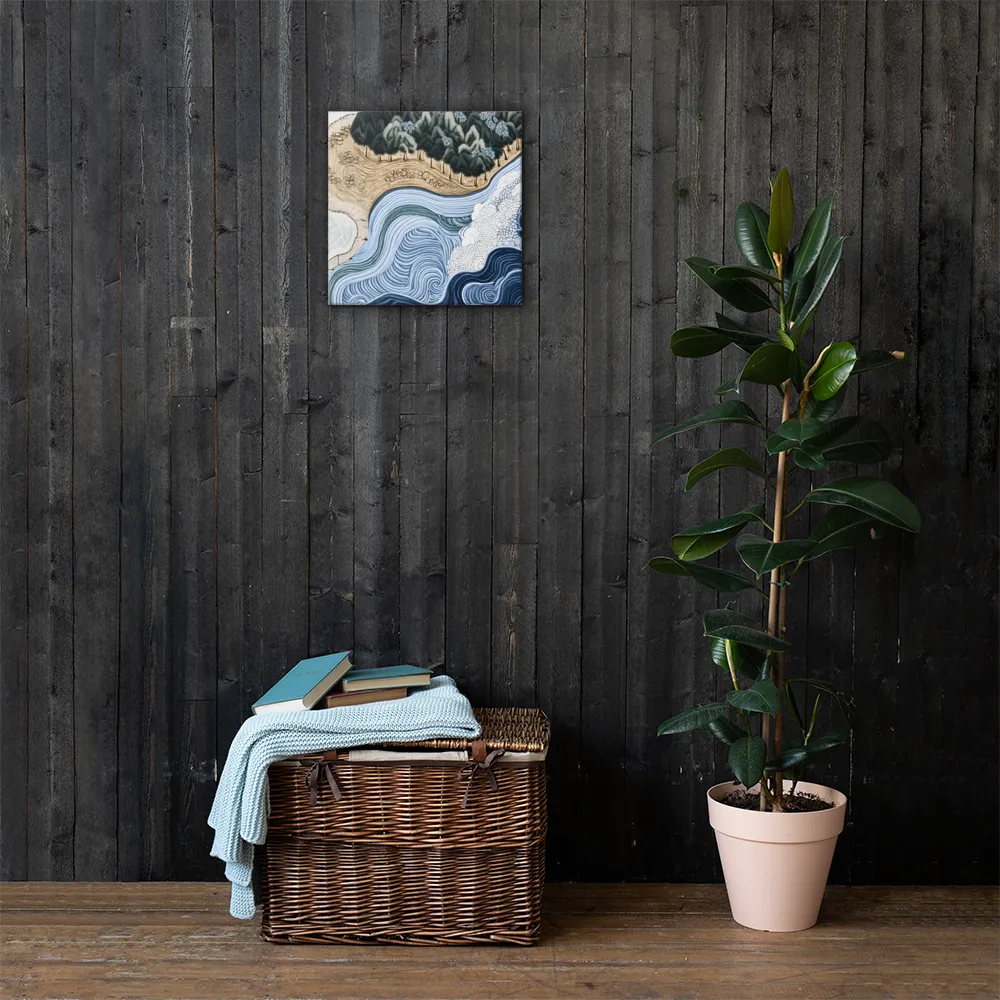 Oceanic Harmony: A Tranquil Landscape | Canvas | 16″×16″