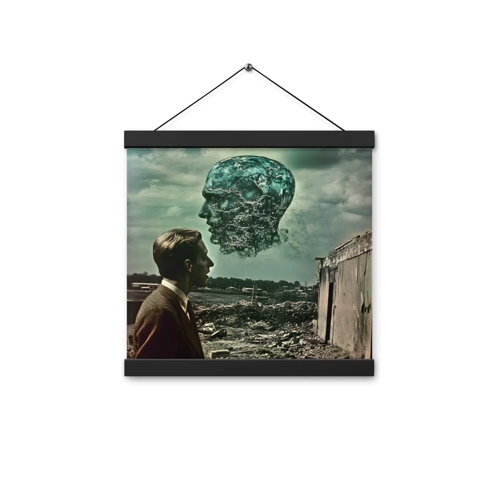 Ethereal Reflections: Identity in a Fragmented World | Poster With Black Wood Hanger | 12″×12″