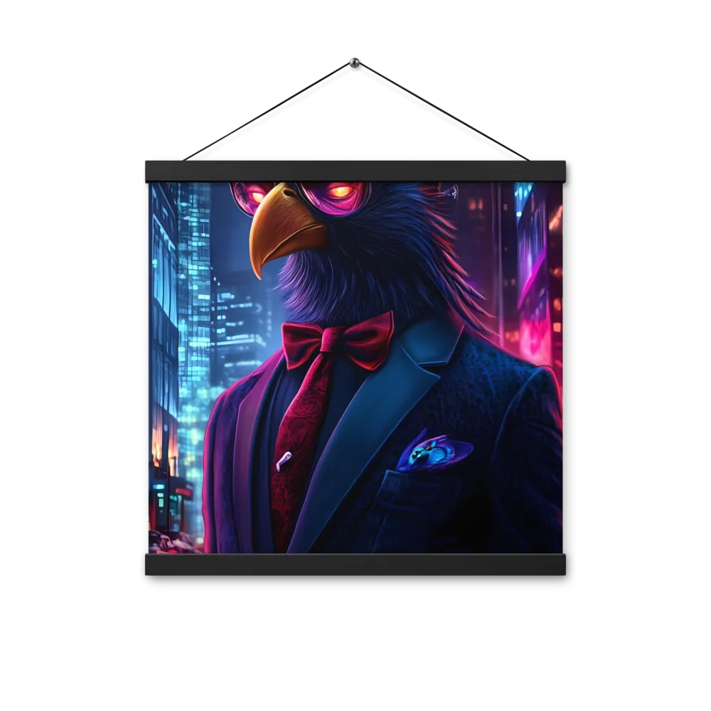 The Dapper Avian | Poster With Black Wood Hanger | 16″×16″