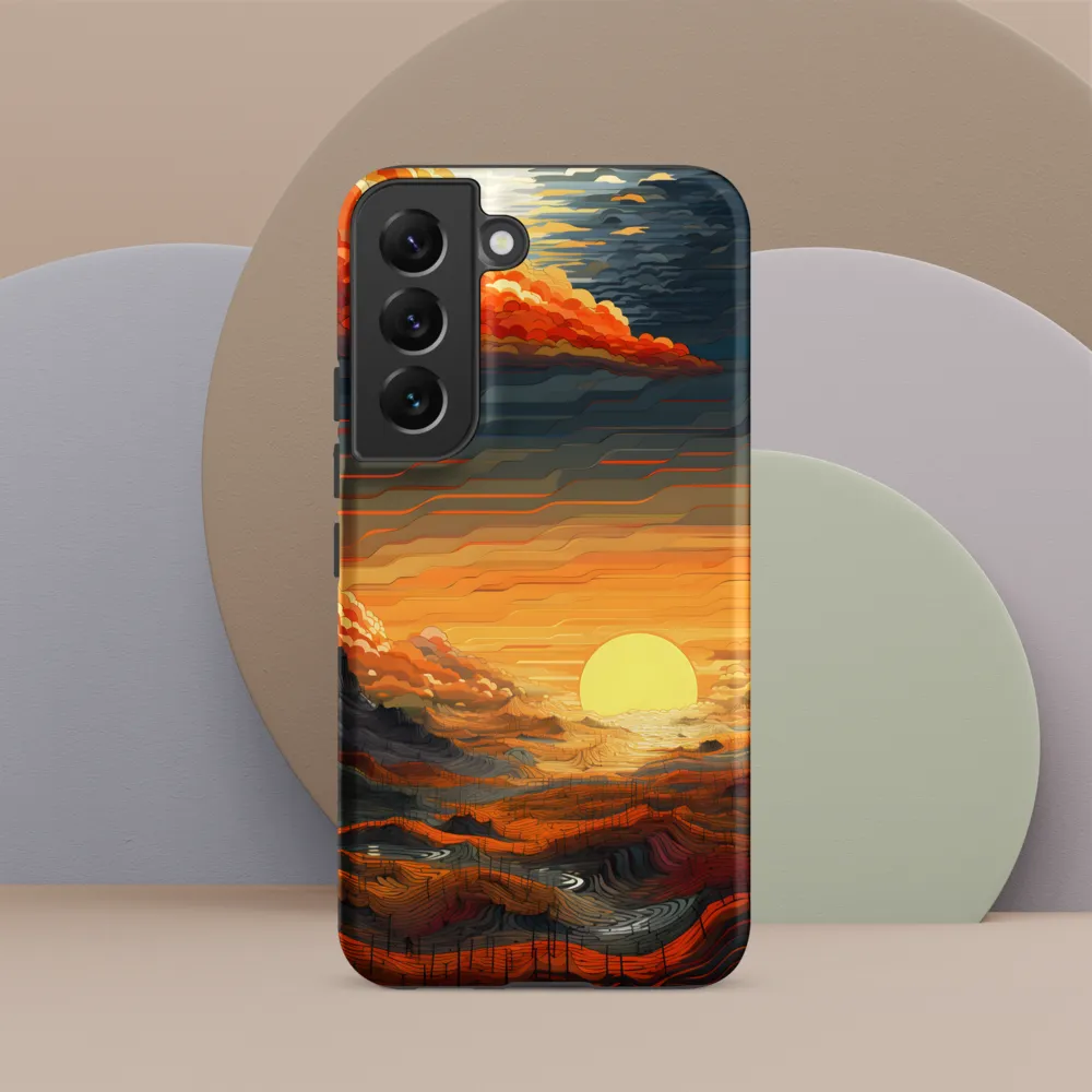 Ethereal Sunset: A Serene Landscape in Flowing Forms