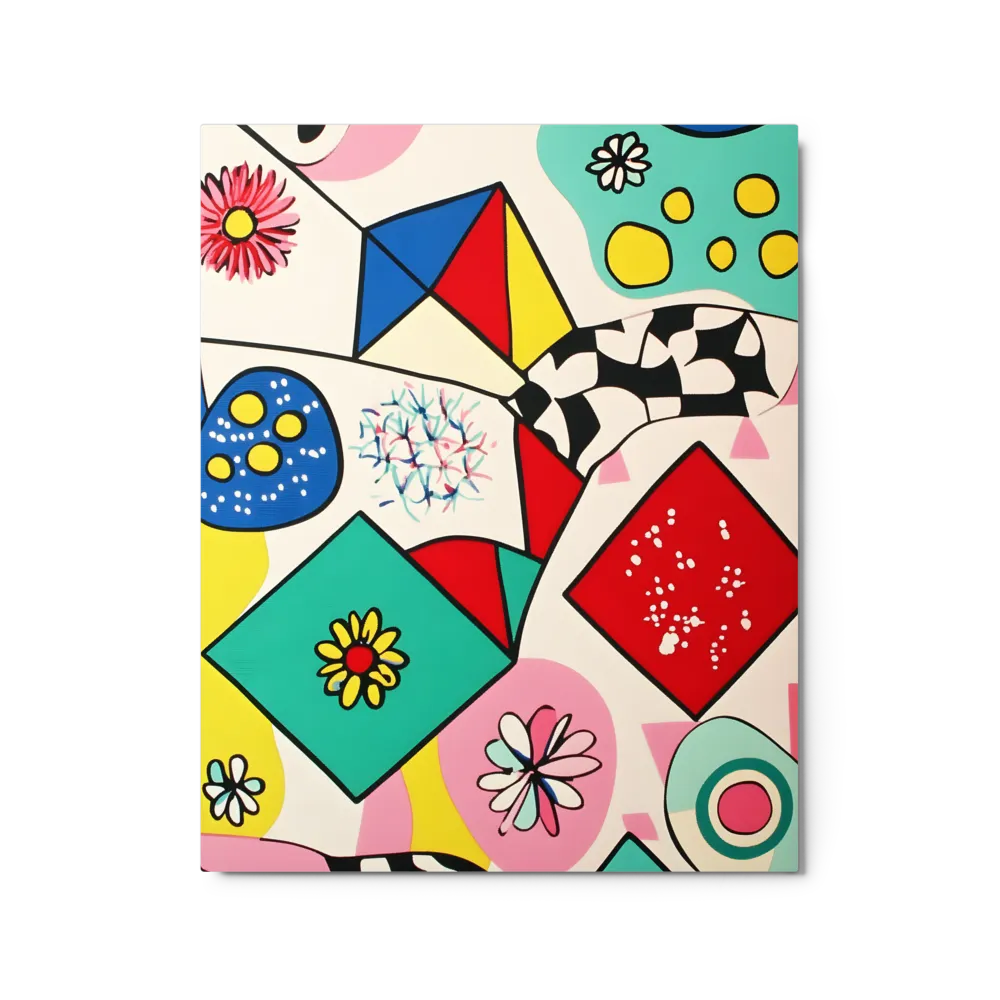 Joyful Geometry: A Playful Dance of Shapes and Colors | Metal Print | 16″×20″