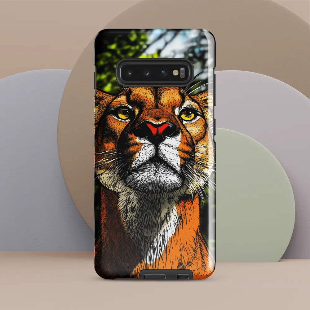 Regal Gaze: The Lioness in Focus | Phone Case |  S10 Plus | Tough Case | Glossy