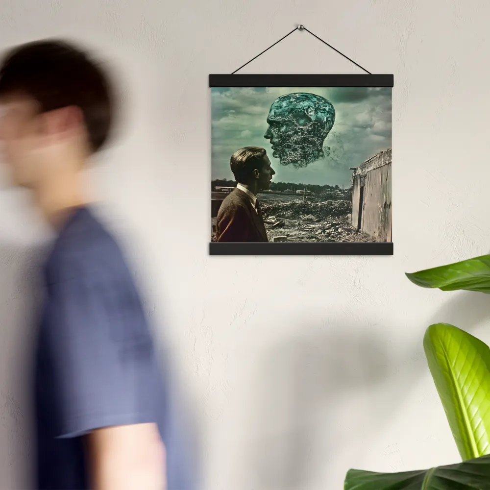 Ethereal Reflections: Identity in a Fragmented World | Poster With Black Wood Hanger | 12″×12″