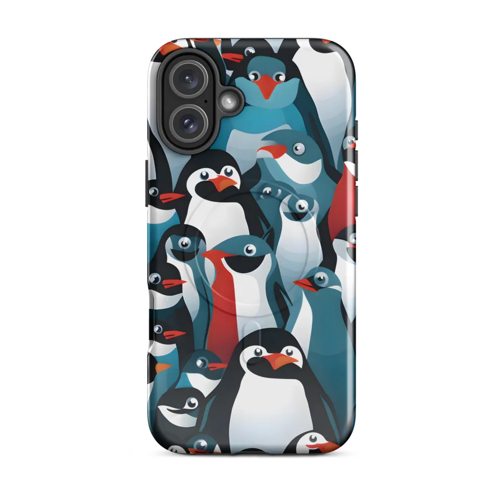 Penguin Parade | Phone Case |  16 Plus | MagSafe® Tough Case | Glossy