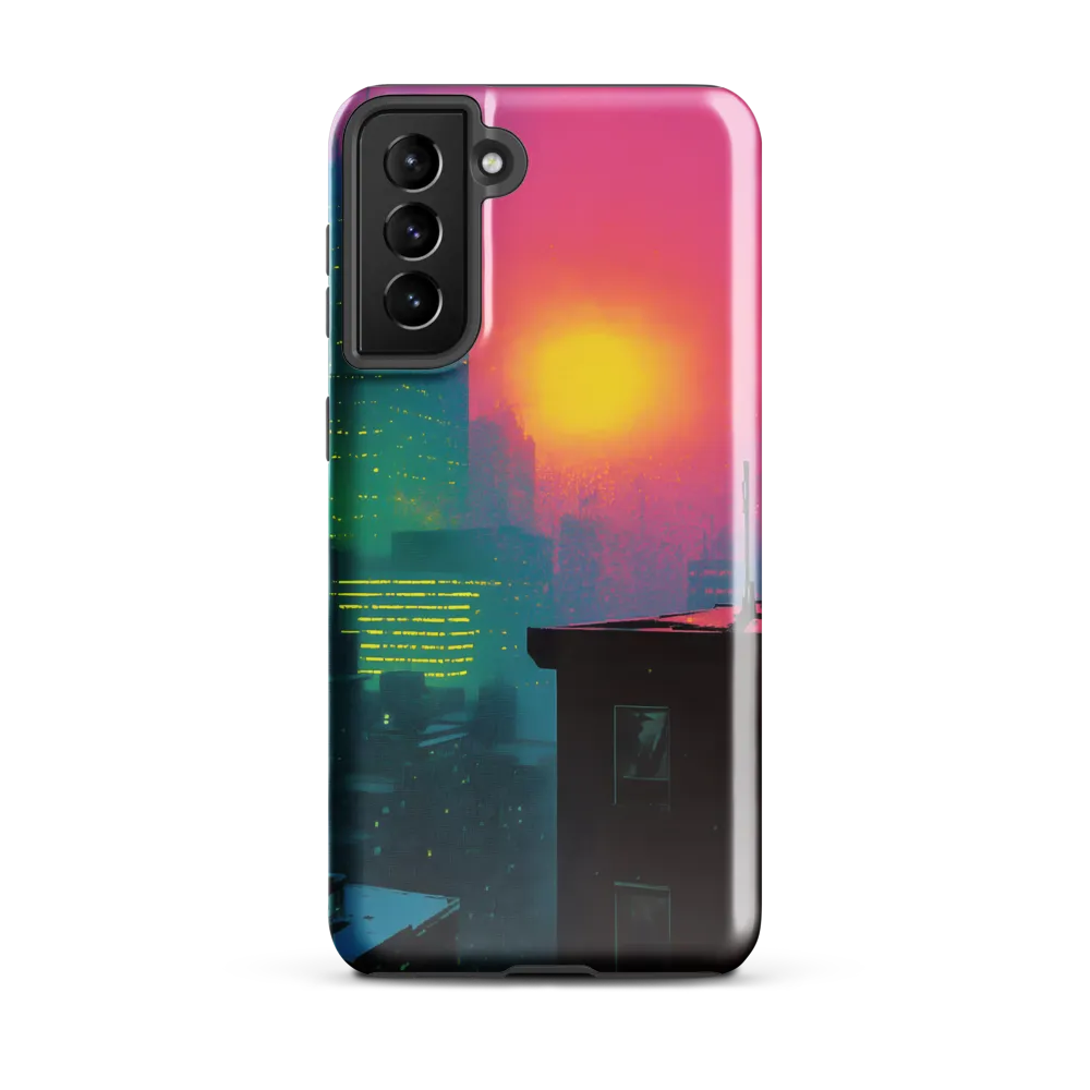 Neon Horizon | Phone Case |  S21 Plus | Tough Case | Glossy