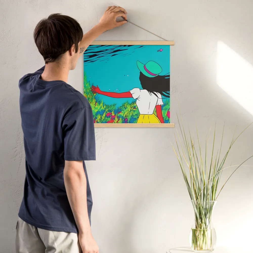 Whimsical Encounter | Poster With Oak Wood Hanger | 18″×18″